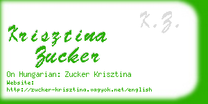 krisztina zucker business card